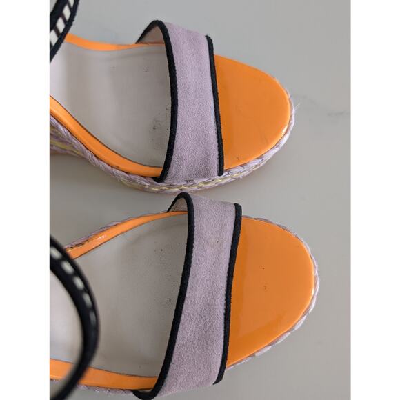 Women's Sophia Webster Lucita Wedge Sandals Multicolor Suede & Leather Size 7 - Picture 10 of 11